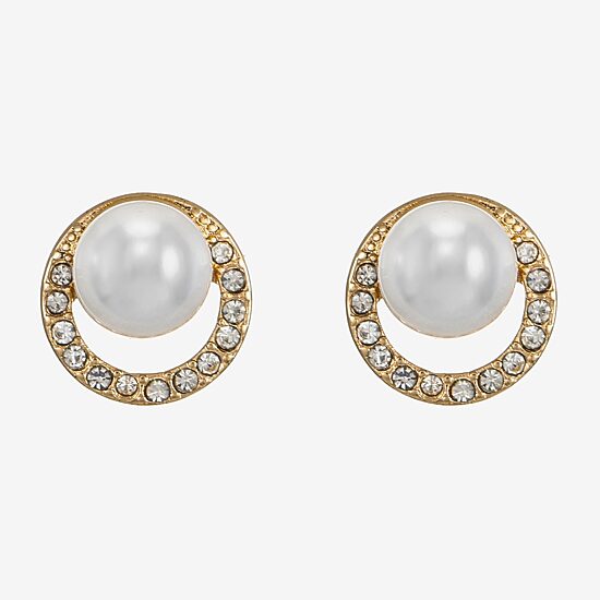 Monet Jewelry Simulated Pearl 15.7mm Stud Earrings