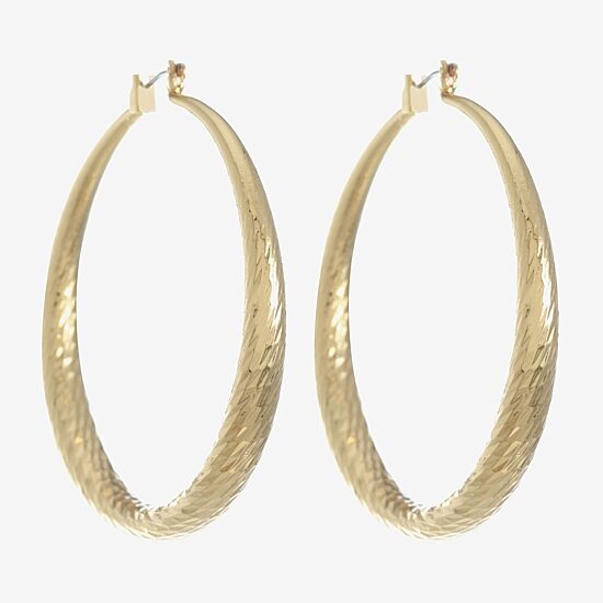 Monet Jewelry Womens 53mm Hypoallergenic Hoop Earrings