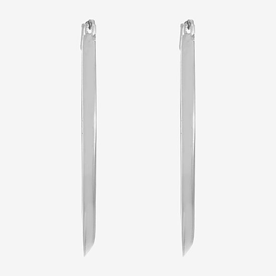 Monet Jewelry Silver Tone Oval Womens 40mm Hypoallergenic Hoop Earrings