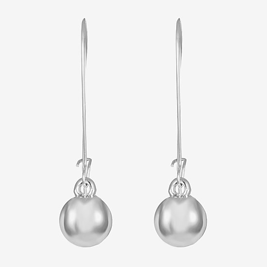 Liz Claiborne® Silver-Tone Bead Drop Earrings