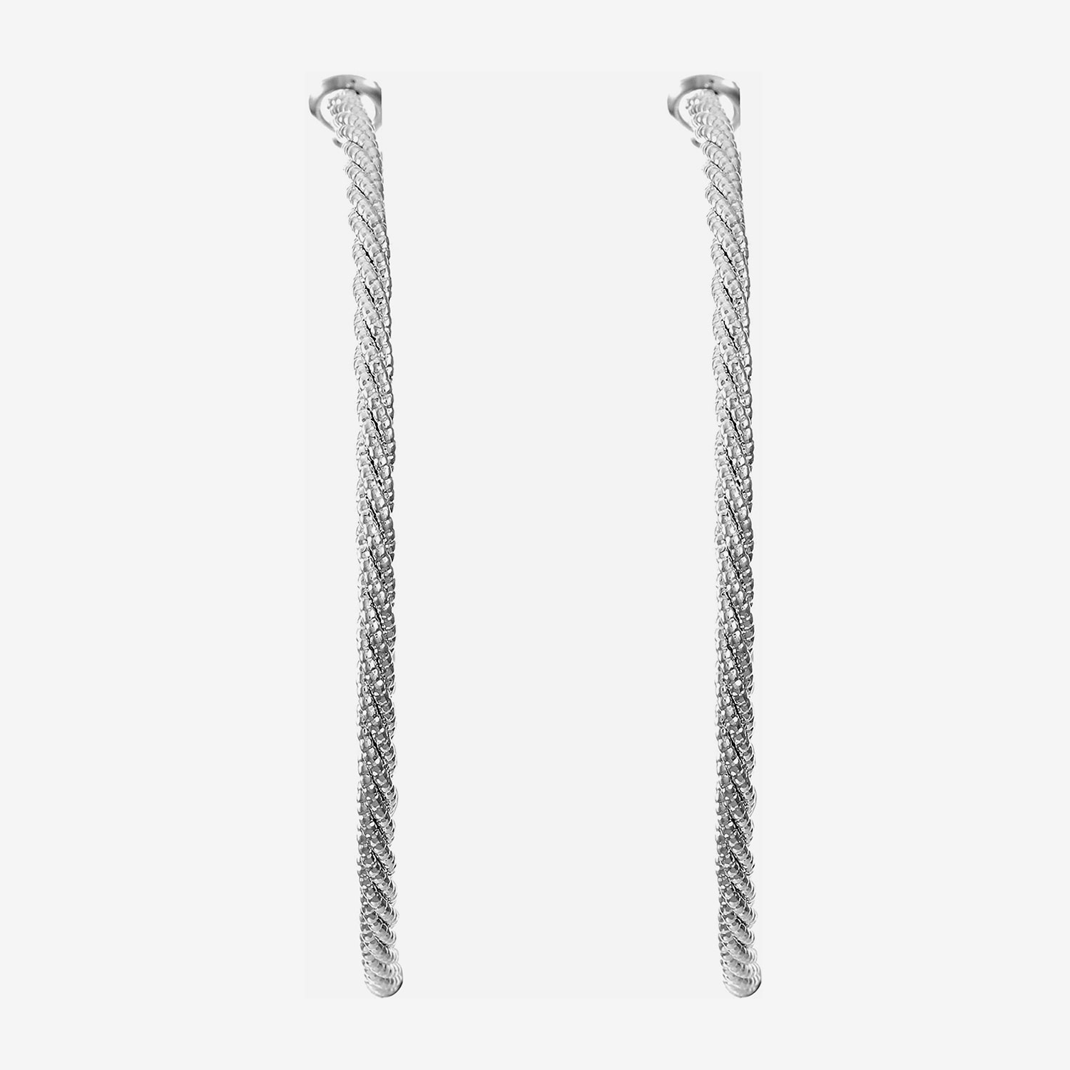 Monet Jewelry Silver Tone Twist Womens 61mm Hypoallergenic Hoop Earrings