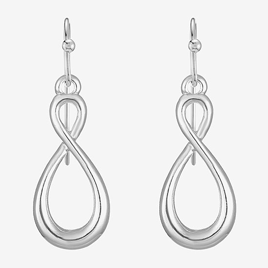 Liz Claiborne Silver Tone Womens Drop Earrings