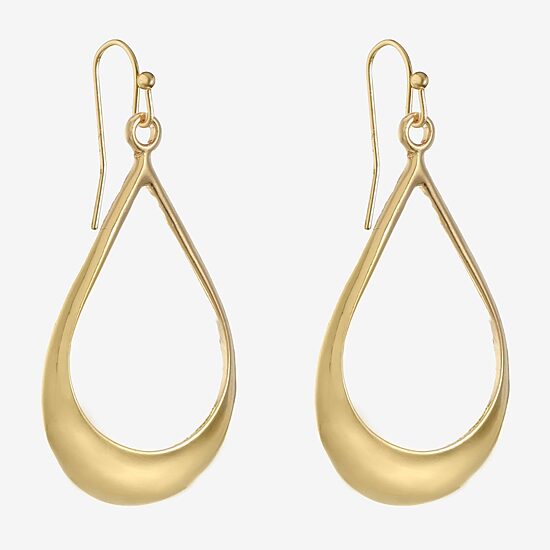 Liz Claiborne Gold Tone Teardrop Womens Drop Earrings