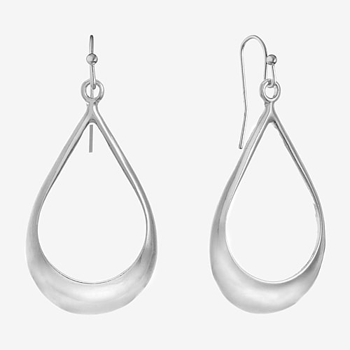 Liz Claiborne Tear Womens Drop Earrings In Silver