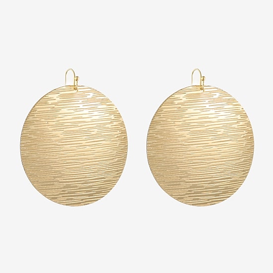 Liz Claiborne Gold Tone Round Womens Drop Earrings