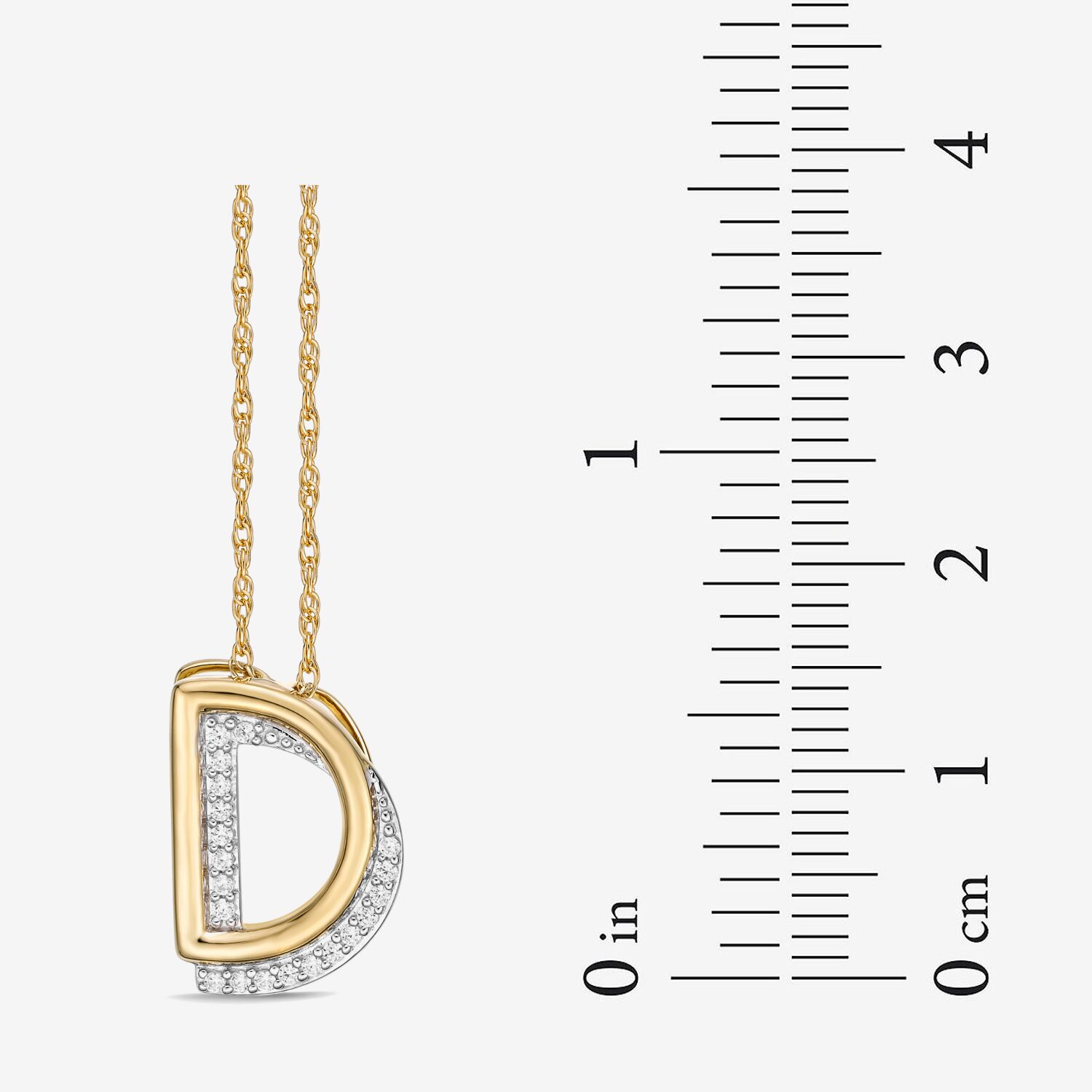 Initial Womens 1/10 CT. T.W. Natural White Diamond 10K Gold 18 Inch Pendant Necklace