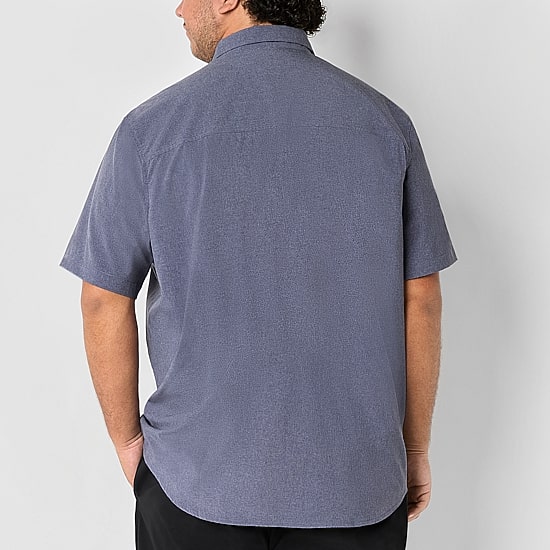 Stylus Mens Short Sleeve Regular Fit Big and Tall Button-Down Shirt