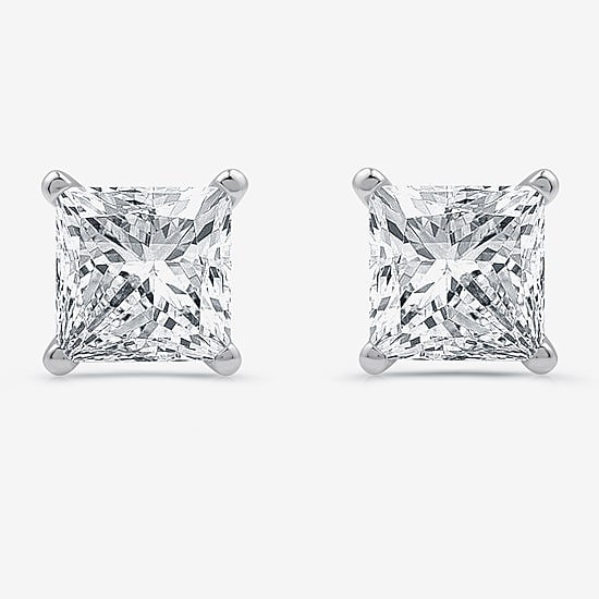 1 1/4 CT. T.W. Lab-Grown (G / Si1-Si2) Diamond Princess-cut Stud Earrings in 10K or 14K Gold