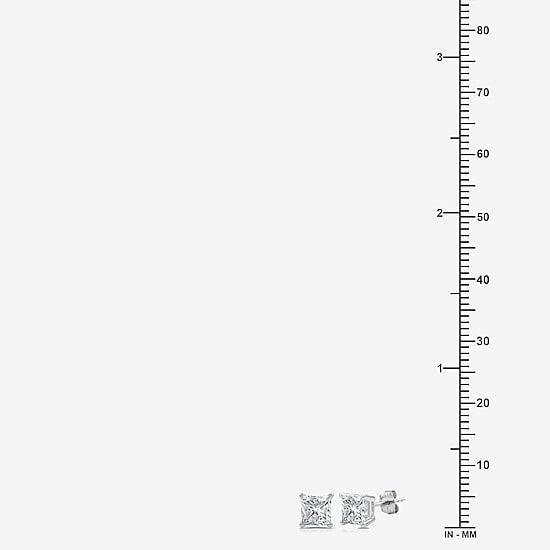 1 1/4 CT. T.W. Lab-Grown (G / Si1-Si2) Diamond Princess-cut Stud Earrings in 10K or 14K Gold