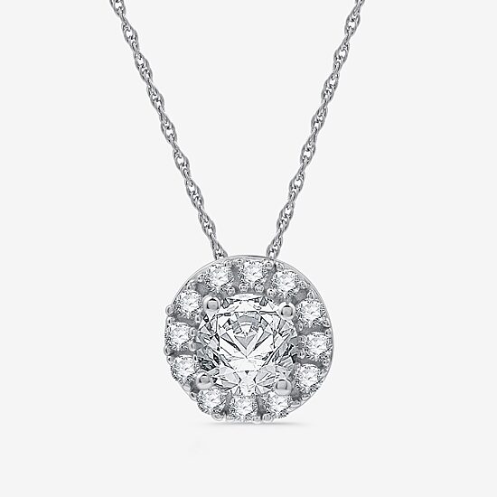 Yes, Please! Womens Lab Created White Sapphire 2-pc. Pendant Necklace Set