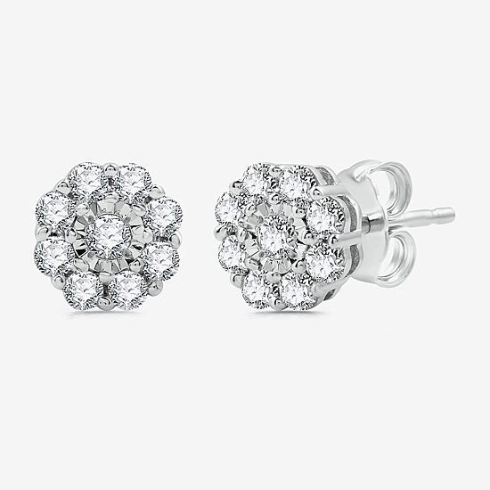 Diamond Blossom Womens 1 CT. T.W. Lab Grown White Diamond Flower Pendant Necklace Set