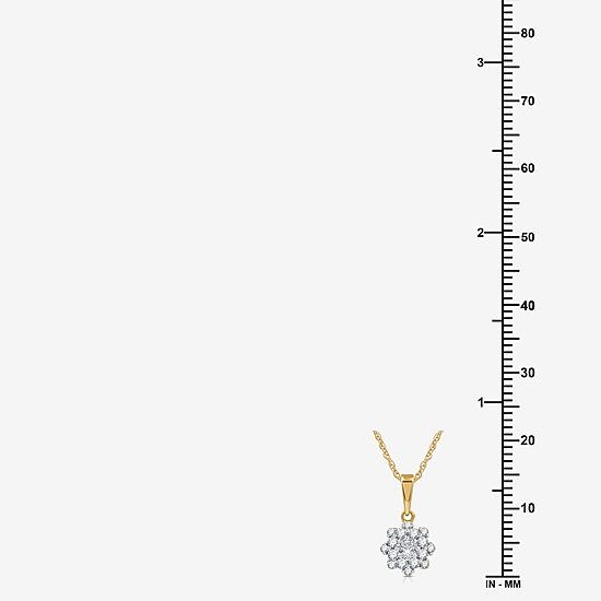 Diamond Blossom Womens 1 CT. T.W. Lab Grown White Diamond Flower Pendant Necklace Set