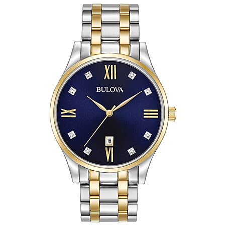 Bulova Classic Mens Chronograph Two Tone Stainless Steel Bracelet