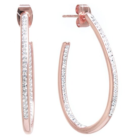 Sparkle Allure Womens 14k Rose Gold Over Brass 35mm Hoop Earrings