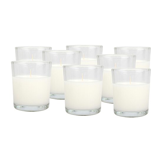 Set of 8 Unscented Votive Jar Candles