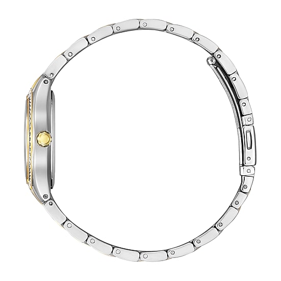 Citizen Silhouette Crystal Womens Crystal Accent Two Tone Stainless Steel Bracelet Watch Fe1234-50l