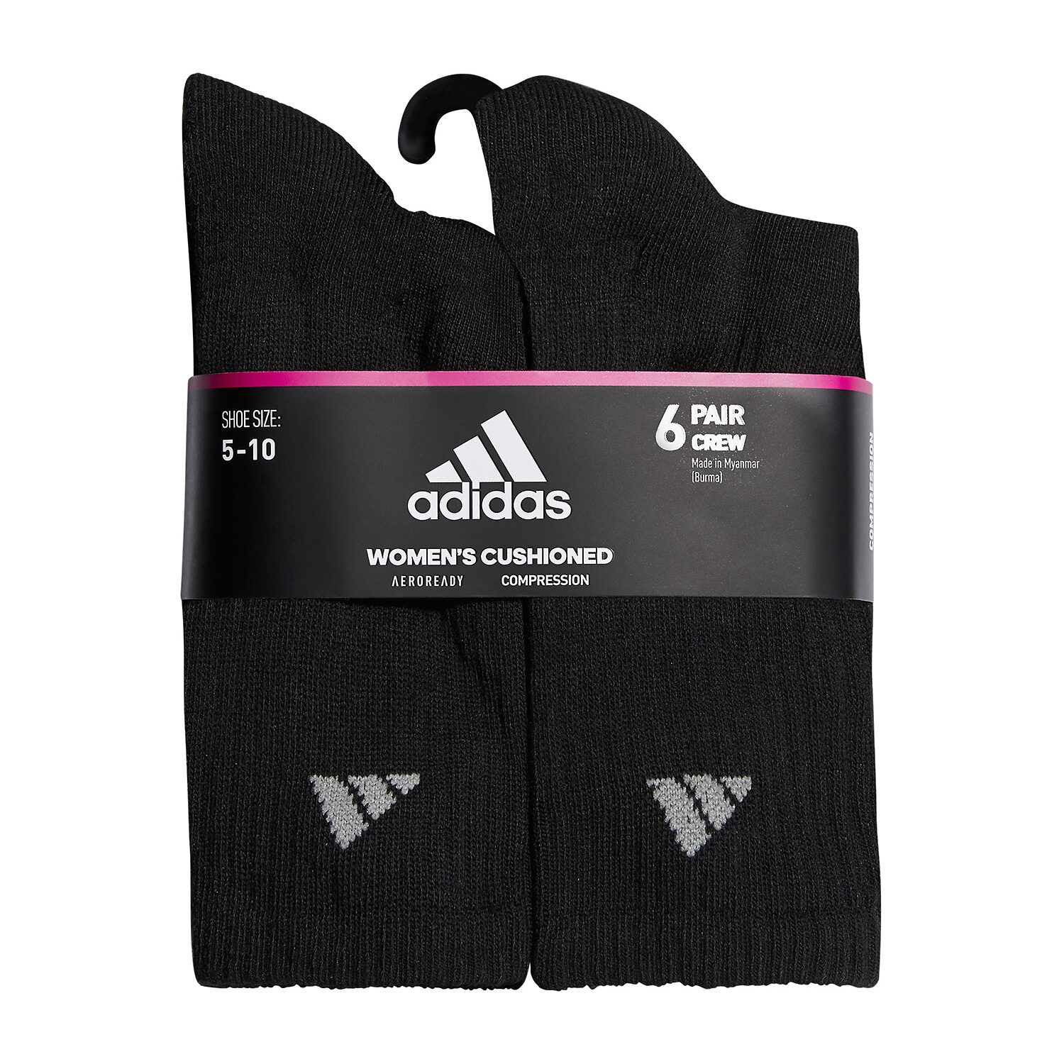 adidas Cushioned Womens 6 Pair Crew Socks