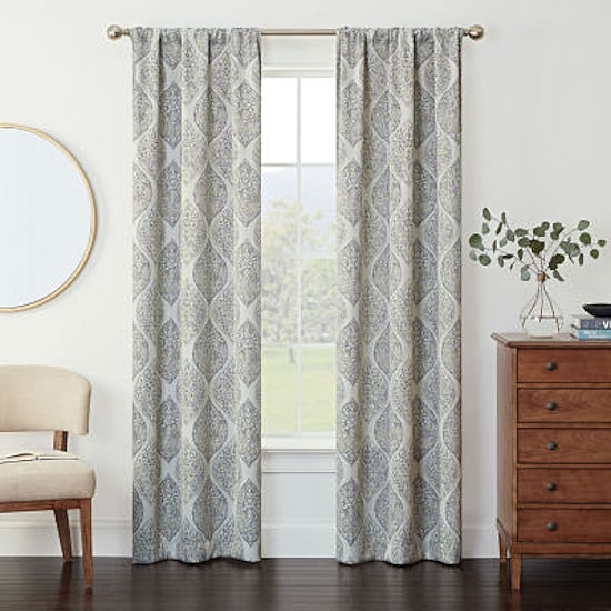 Eclipse Kerry Ogee Rod Pocket Energy Saving Blackout Set of 2 Curtain Panel