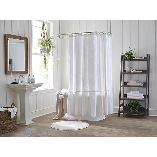 Linden Street Solid Ruffle Shower Curtain