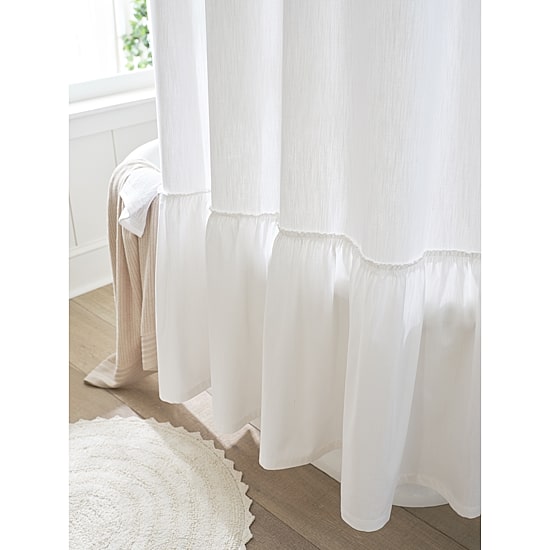 Linden Street Solid Ruffle Shower Curtain