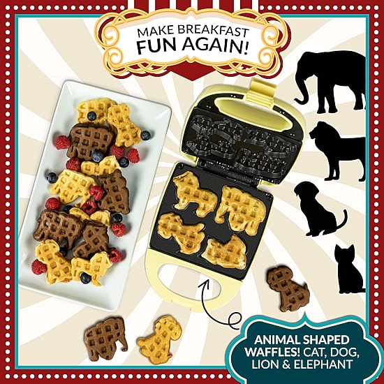 Nostalgia MyMini Animal Circus Waffle Maker