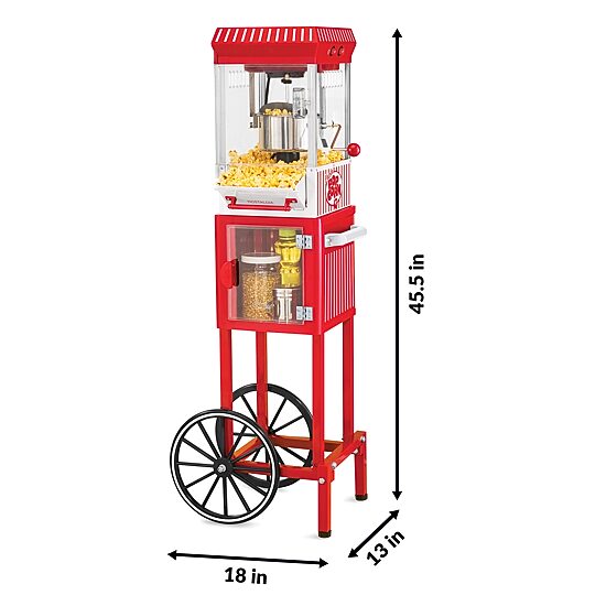Nostalgia Vintage 2.5-Ounce Popcorn Cart - 45-Inches Tall