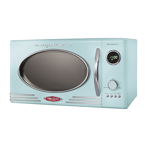 Nostalgia 0.9 Cu. Ft. Retro Microwave Oven In Blue