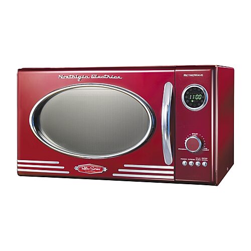 Nostalgia 0.9 Cu. Ft. Retro Microwave Oven In Red