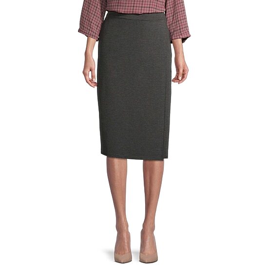 Liz Claiborne Ponte Womens Mid Rise Midi Wrap Skirt