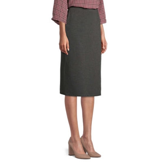 Liz Claiborne Ponte Womens Mid Rise Midi Wrap Skirt