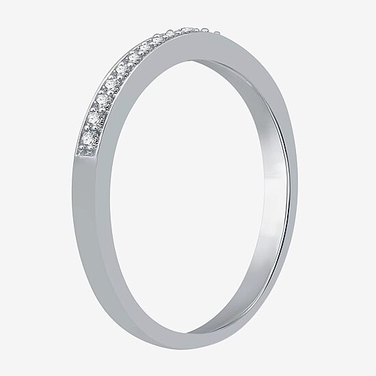 I Said Yes (H-I / I1) Womens 1/10 CT. T.W. Lab Grown White Diamond Sterling Silver Band