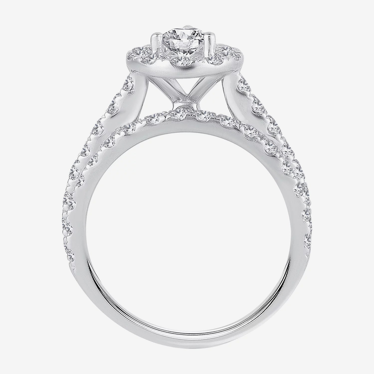 Womens 2 CT. T.W. Natural White Diamond 10K Gold Pear Halo Bridal Set