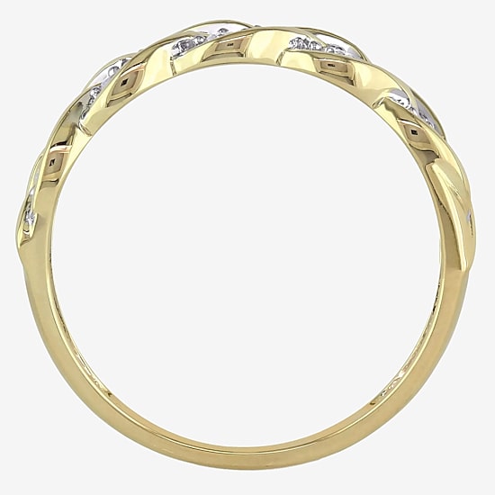 Womens 2MM 1/4 CT. T.W. Natural White Diamond 10K Gold Anniversary Band