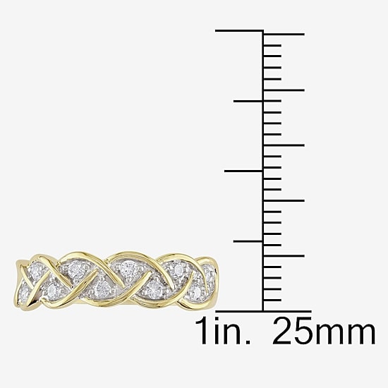 Womens 2MM 1/4 CT. T.W. Natural White Diamond 10K Gold Anniversary Band