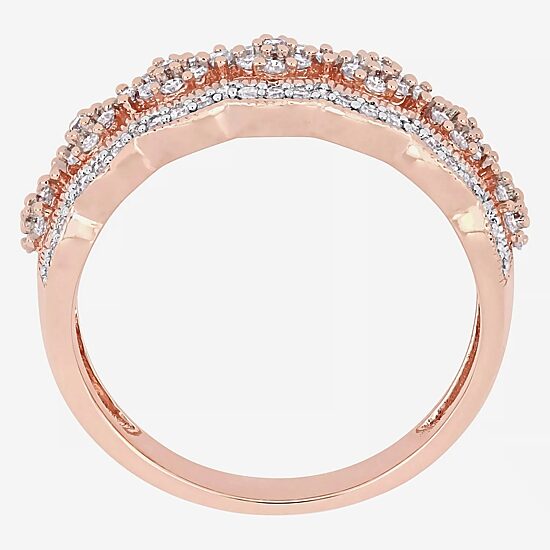 Womens 2.5MM 1/2 CT. T.W. Natural White Diamond 10K Gold Anniversary Band