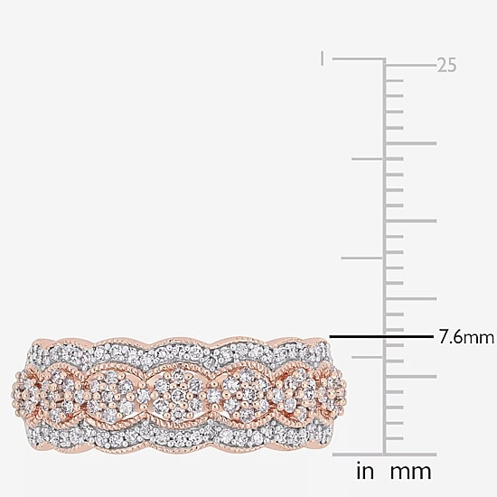Womens 2.5MM 1/2 CT. T.W. Natural White Diamond 10K Gold Anniversary Band