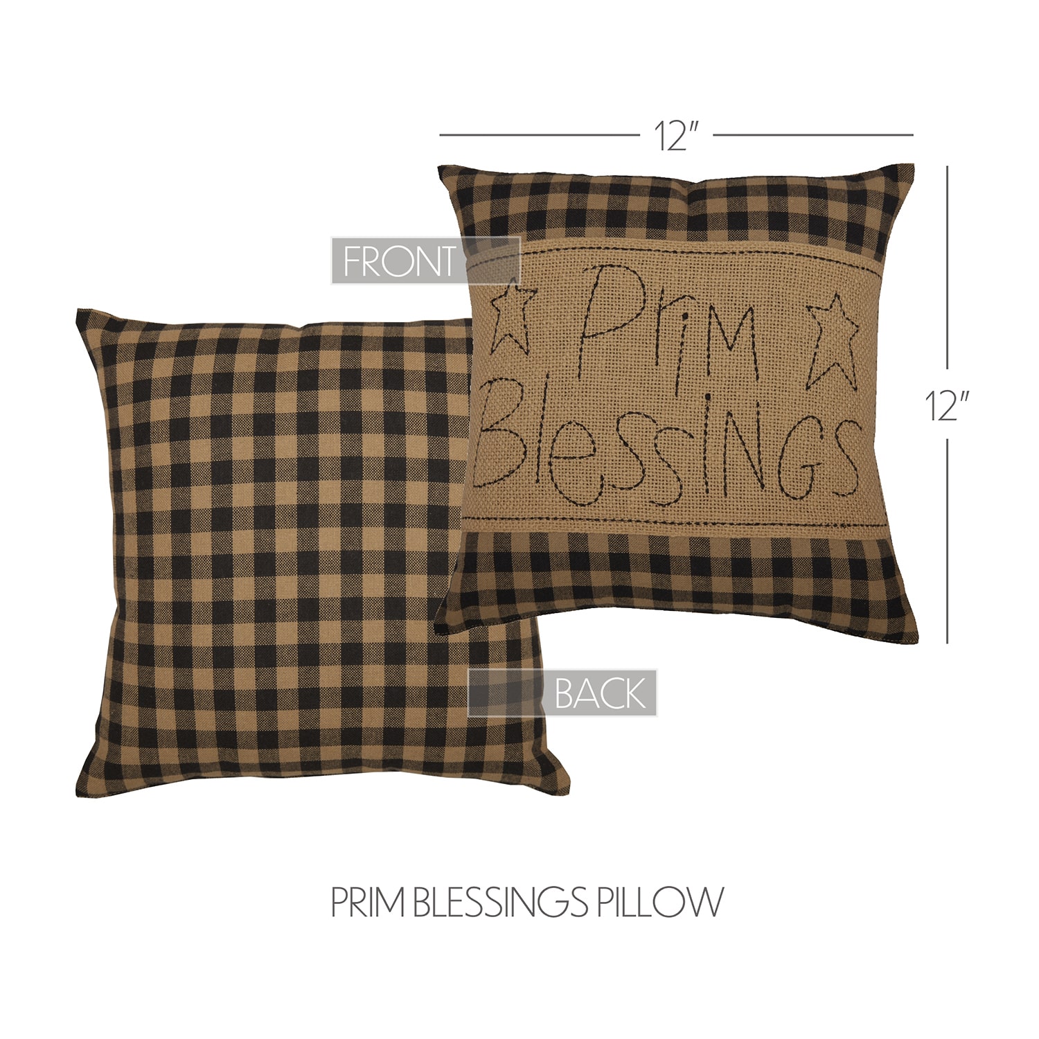 VHC Brands Country Check Square Throw Pillow