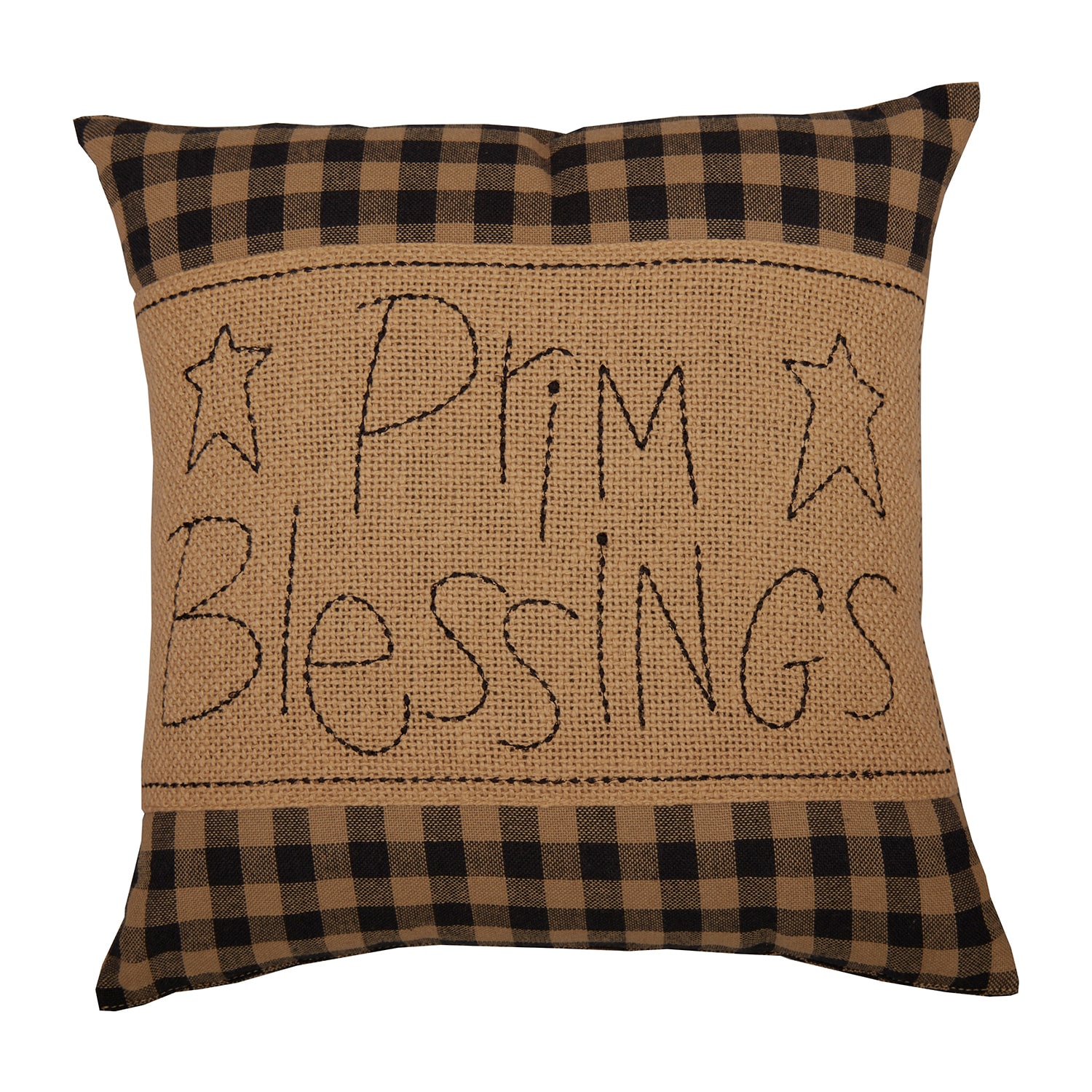 VHC Brands Country Check Square Throw Pillow