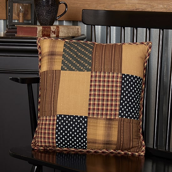 VHC Brands Patriotic Patch Square Throw Pillow