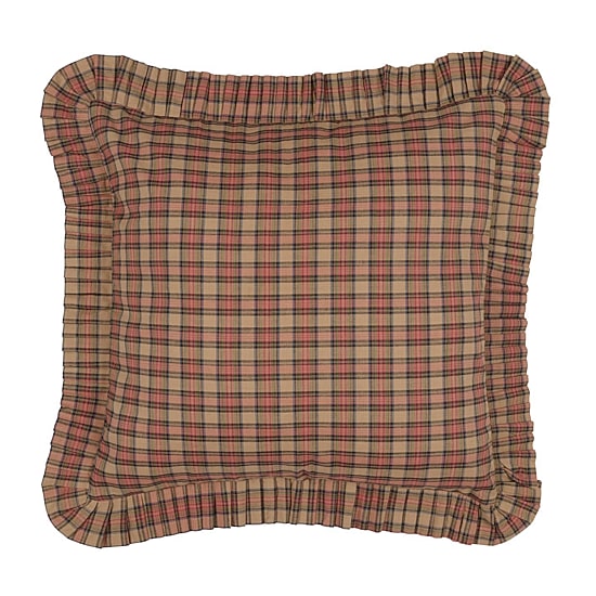 VHC Brands Cinnamon Plaid Reversible Euro Sham