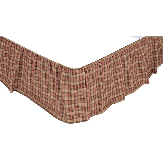 VHC Brands Cinnamon Plaid Bed Skirt