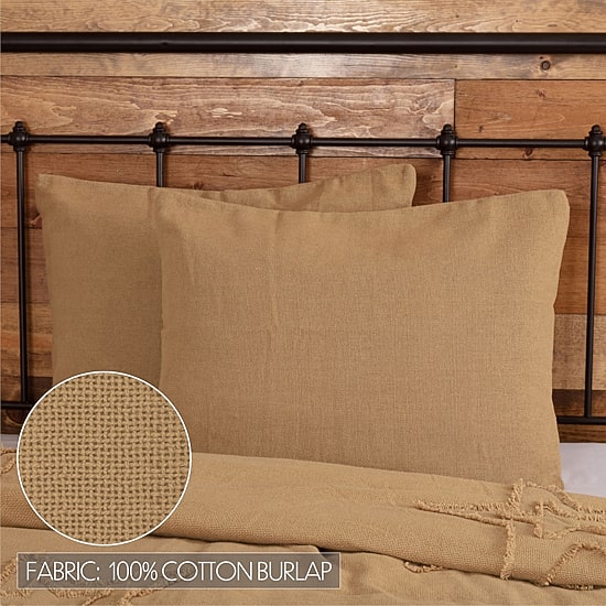 VHC Brands Veranda Burlap Natural Reversible Pillow Sham