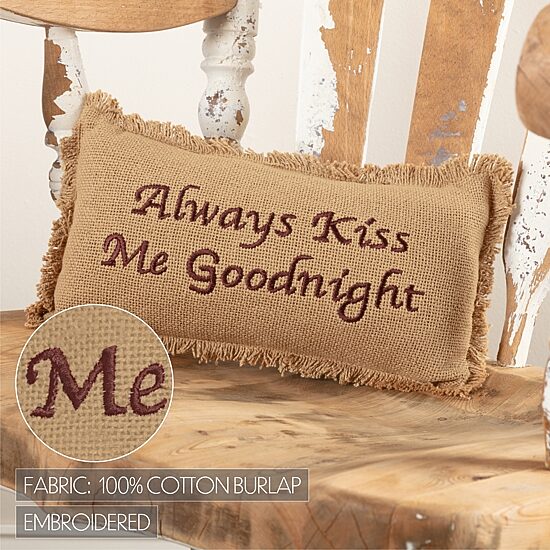 VHC Brands Kiss Me Goodnight 7x13 Lumbar Pillow