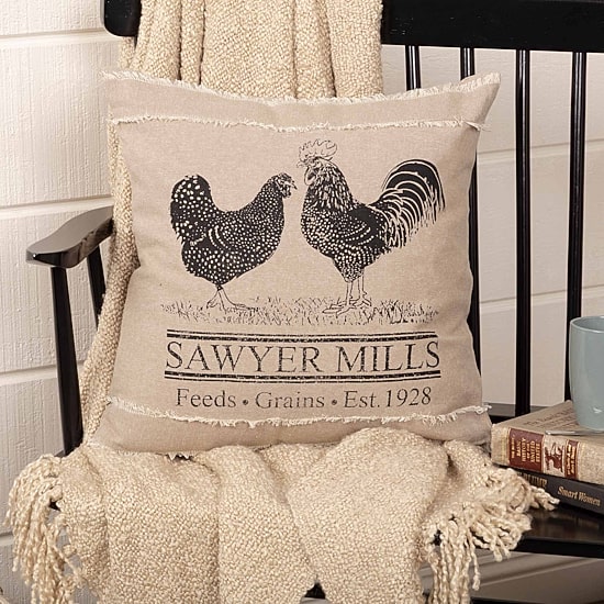 VHC Brands Miller Farm Poultry 18x18 Throw Pillow