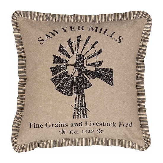 VHC Brands Miller Farm Windmill 18x18 Throw Pillow