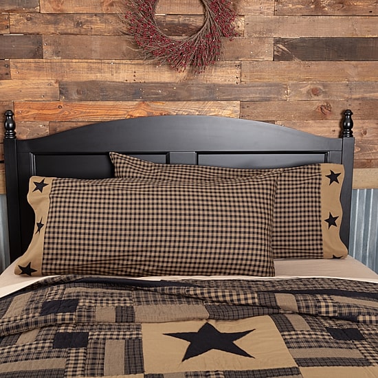 VHC Brands Country Check Star Pillowcases