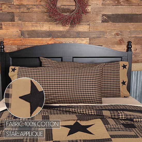 VHC Brands Country Check Star Pillowcases