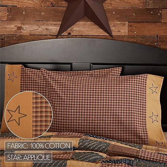VHC Brands Patriotic Patch Pillowcases