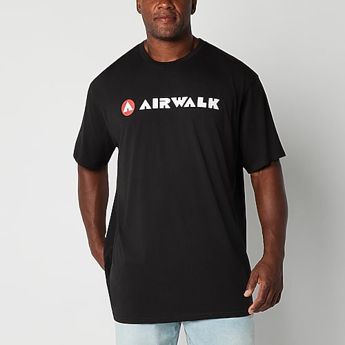 Airwalk Mens Crew Neck Short Sleeve Regular Fit Big and Tall Graphic T-Shirt, 2x-large, Black