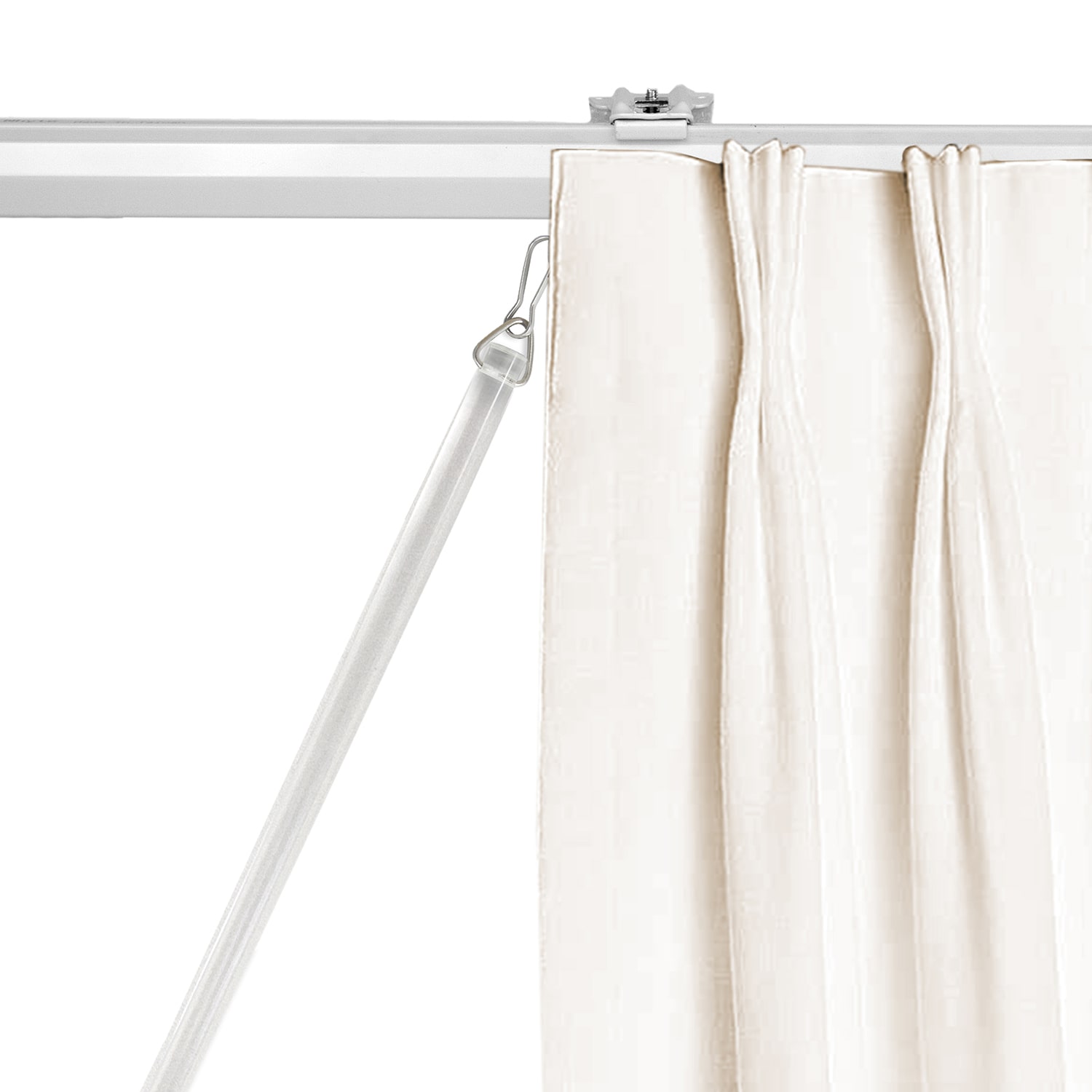 Rod Desyne 1/2" Clear Pvc Baton With Snap Hook Curtain Wand